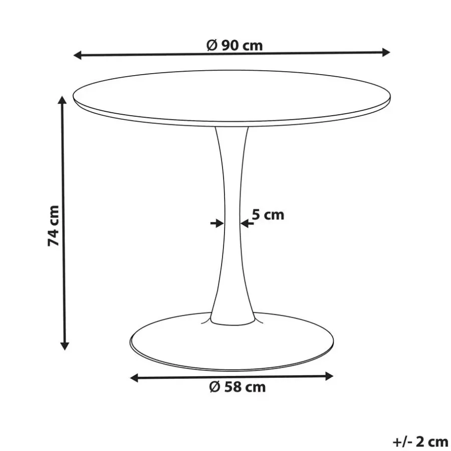 Beliani BOCA - Ronde eettafel - Wit/Goud - 90 cm - MDF