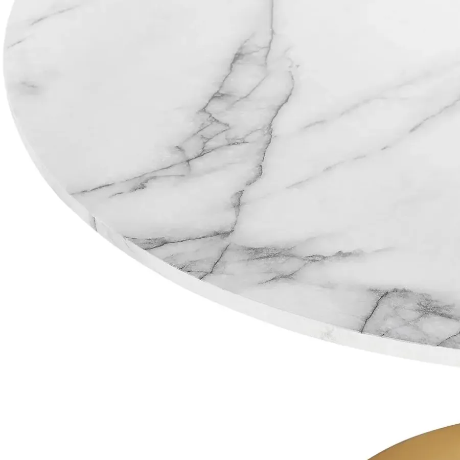 Beliani BOCA - Ronde eettafel - Wit/Goud - 90 cm - MDF