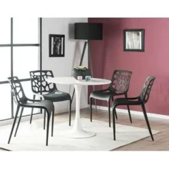 Beliani BOCA - Ronde eettafel - Wit - 90 cm - MDF