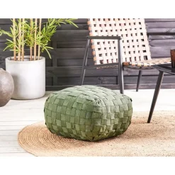 Leen Bakker BODLA - Buitenpoef - Groen - 50 x 50 cm - Synthetisch materiaal
