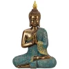 Beelden-Merkloos Boeddha beeld Shaman - binnen/buiten - goud/jade - 20 x 30 cm