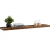 Wandplanken-ACAZA Boeken Plank van 120 cm lang, industrieel design, vintage bruin