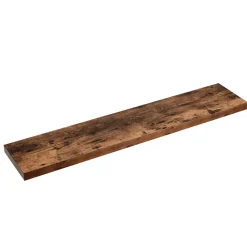 Wandplanken-ACAZA Boeken Plank van 120 cm lang, industrieel design, vintage bruin