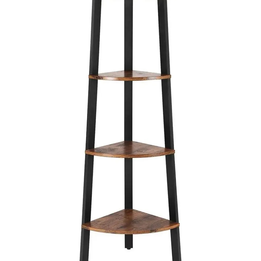 Merkloos Boekenkast - hoekkast - 4 legplanken - 34x125x34 cm - vintage bruin