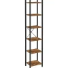 Dok Home Boekenkast - Opbergrek Met 6 Planken - Open Planken - Vintage - Bruin/Zwart