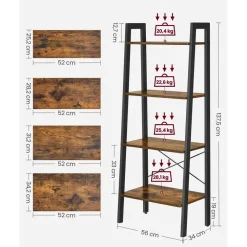 Boekenkasten|Boekenkasten-Vasagle Boekenkast - Vintage Kast - 137,5 x 56 x 34 CM