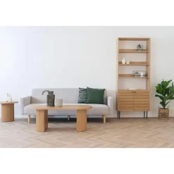 Boekenkasten|Boekenkasten-House Nordic Boekenkast Naturel Eikenfineer - 80x30x200cm - Kyoto