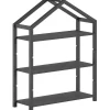 Boekenkasten|Boekenkasten-Vipack Boekenrek Dallas - 111x40x141cm - massief dennenhout - antraciet