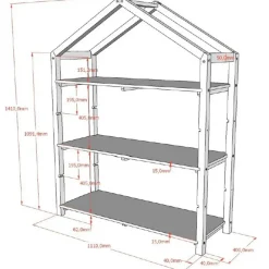 Boekenkasten|Boekenkasten-Vipack Boekenrek Dallas - 111x40x141cm - massief dennenhout - antraciet