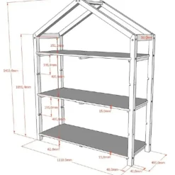Boekenkasten|Boekenkasten-Vipack Boekenrek Dallas - 111x40x141cm - massief dennenhout - antraciet