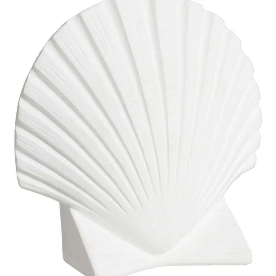 Beelden-Leen Bakker Boekensteun Schelp - off-white - 16x16x5 cm
