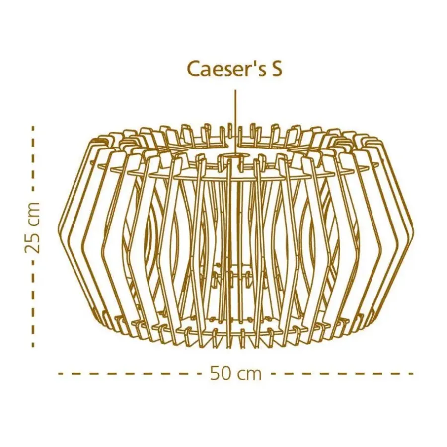 Lampenkappen-Leen Bakker Bomerango Caeser S houten lampenkap small - Ø 43 cm