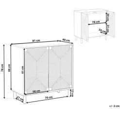 Dressoirs-Leen Bakker BONDI - Dressoir - Lichtbruin - 80 cm - Spaanplaat/Papiertouw