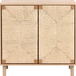 Dressoirs-Leen Bakker BONDI - Dressoir - Lichtbruin - 80 cm - Spaanplaat/Papiertouw