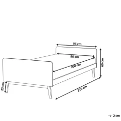 Beliani BONNAC - Eenpersoonsbed - Lichtroze - 90 x 200 cm - Dennenhout