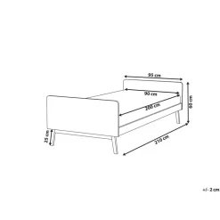 Kinderbedden-Beliani BONNAC - Eenpersoonsbed - Wit - 90 x 200 cm - Dennenhout