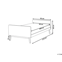 Kinderbedden-Beliani BONNAC - Eenpersoonsbed - Wit - 90 x 200 cm - Dennenhout