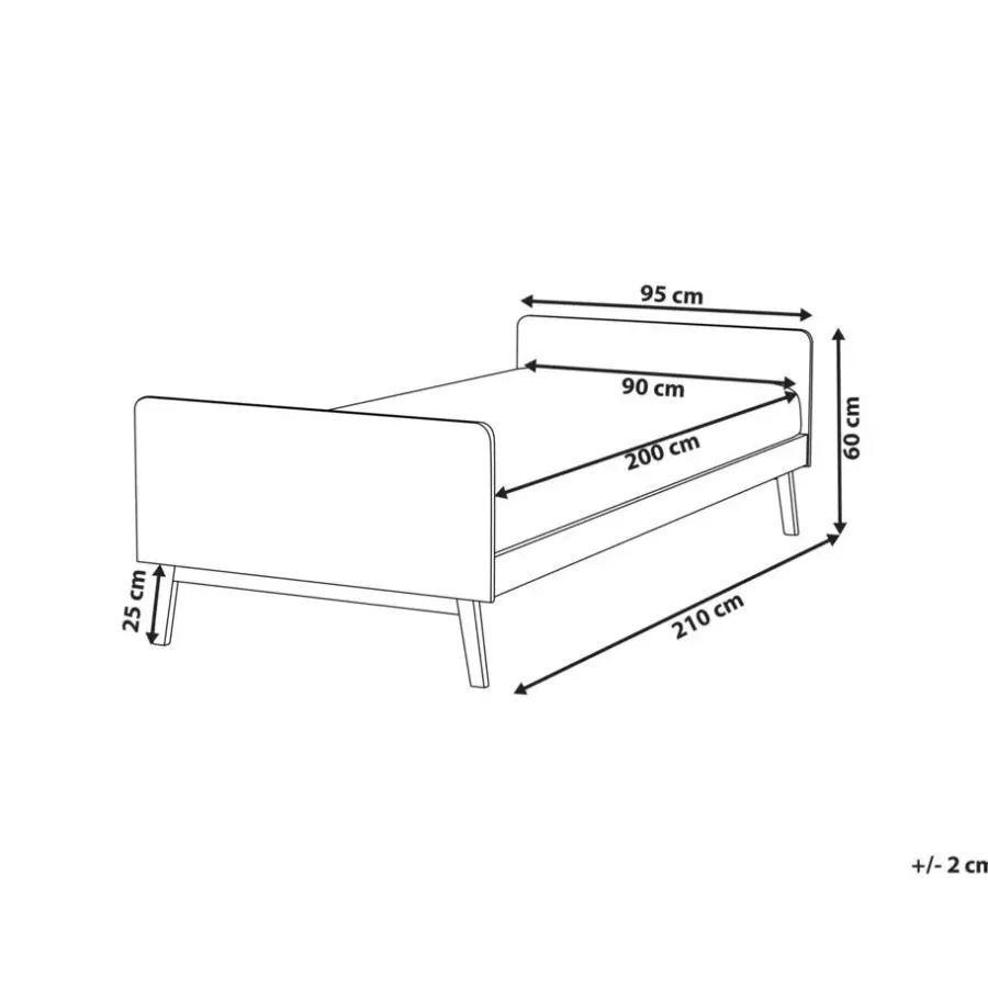 Kinderbedden-Beliani BONNAC - Eenpersoonsbed - Wit - 90 x 200 cm - Dennenhout