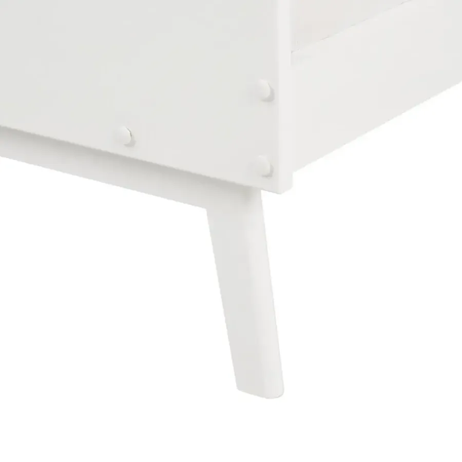 Kinderbedden-Beliani BONNAC - Eenpersoonsbed - Wit - 90 x 200 cm - Dennenhout