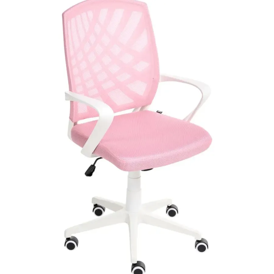 Bureaustoelen|Bureaustoelen-Leen Bakker BONNY - Bureaustoel - Roze - Polyester