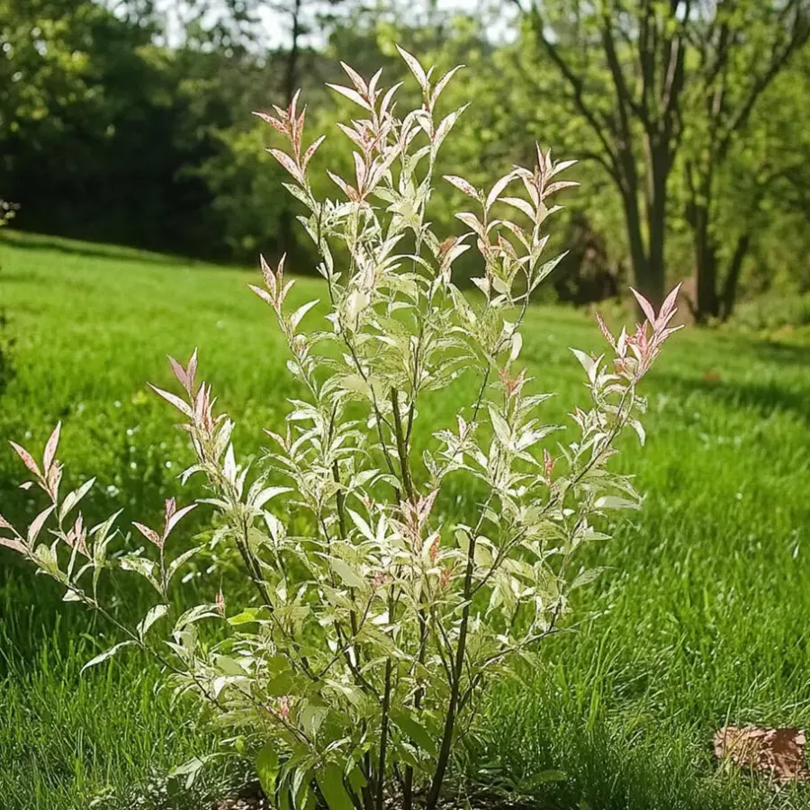 Plant in a Box Bonte dwergwilg - Set van 2 - Salix integra 'Flamingo' - Hoogte 60-80cm - ⌀17cm