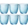 Waterglazen-Bormioli Rocco Drinkglazen - 6x - blauw - tumbler glas - 290 ml