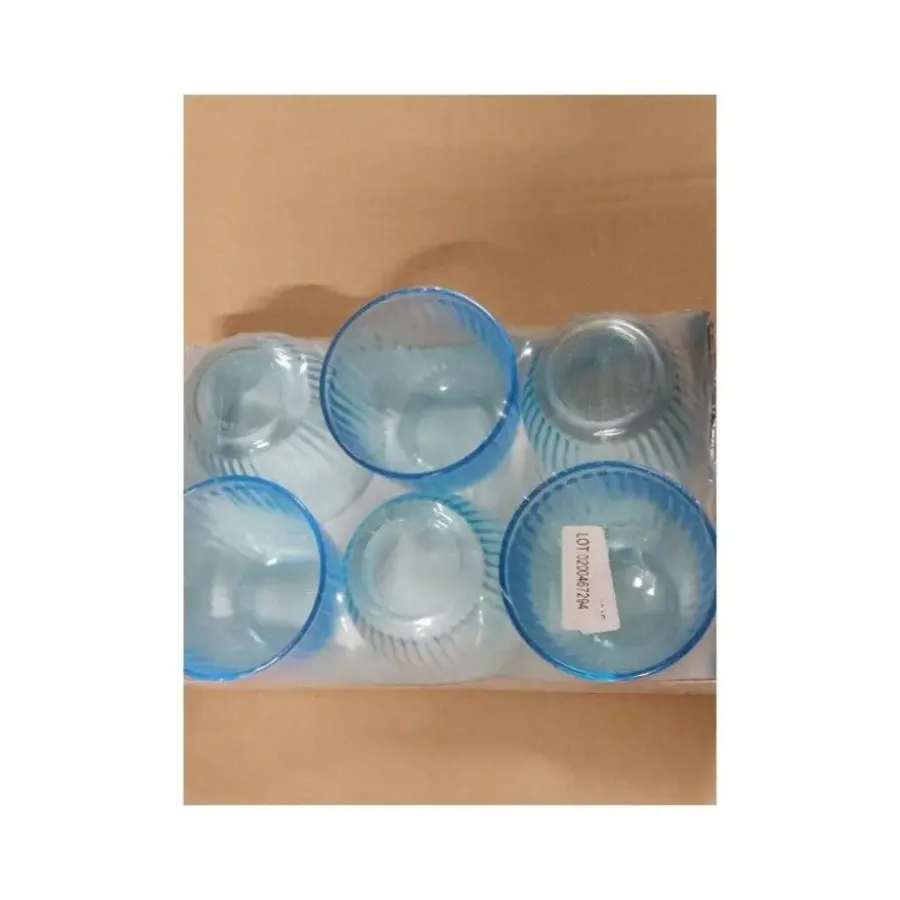 Waterglazen-Bormioli Rocco Drinkglazen - 6x - blauw - tumbler glas - 290 ml