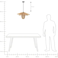 Leen Bakker BOTIJAS - Hanglamp - Naturel - Rotan
