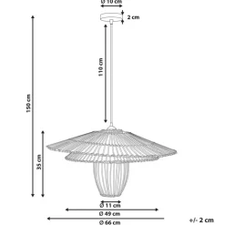 Leen Bakker BOTIJAS - Hanglamp - Naturel - Rotan