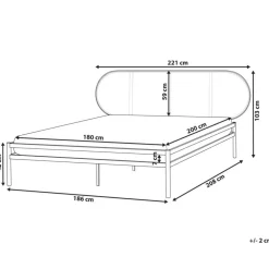 2-Persoons Bedden-Beliani BOULIN - Tweepersoonsbed - Zwart - 180 x 200 cm - PE rotan