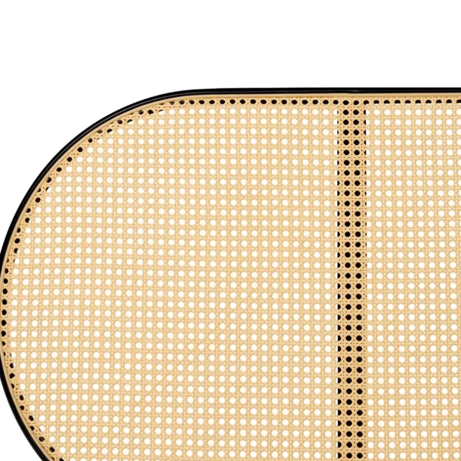 2-Persoons Bedden-Beliani BOULIN - Tweepersoonsbed - Zwart - 180 x 200 cm - PE rotan