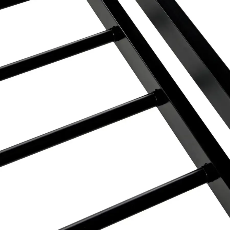Beliani BOULIN - Tweepersoonsbed - Zwart - 140 x 200 cm - PE rotan