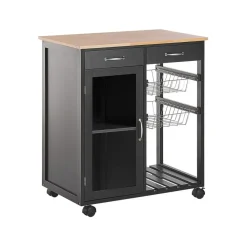 Beliani BOVES - Keukentrolley - Zwart - MDF