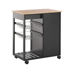 Beliani BOVES - Keukentrolley - Zwart - MDF