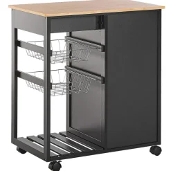 Beliani BOVES - Keukentrolley - Zwart - MDF