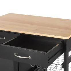Beliani BOVES - Keukentrolley - Zwart - MDF