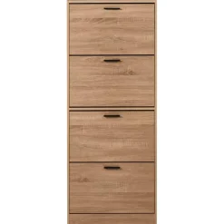 Schoenenkasten-Leen Bakker BOWRAL - Schoenenkast 4 vakken - Lichtbruin - Vezelplaat