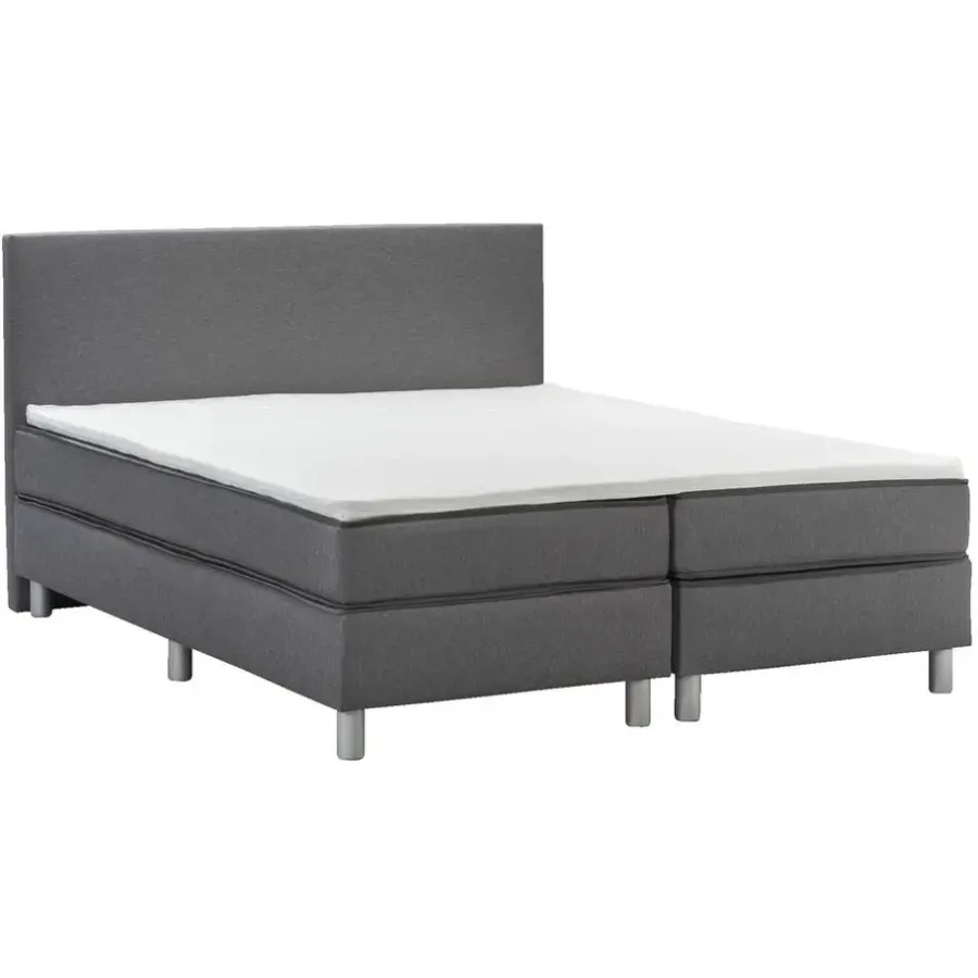 2-Persoons Boxsprings-Leen Bakker Boxcombinatie Alta 6-delig - donkergrijs - 160x200cm