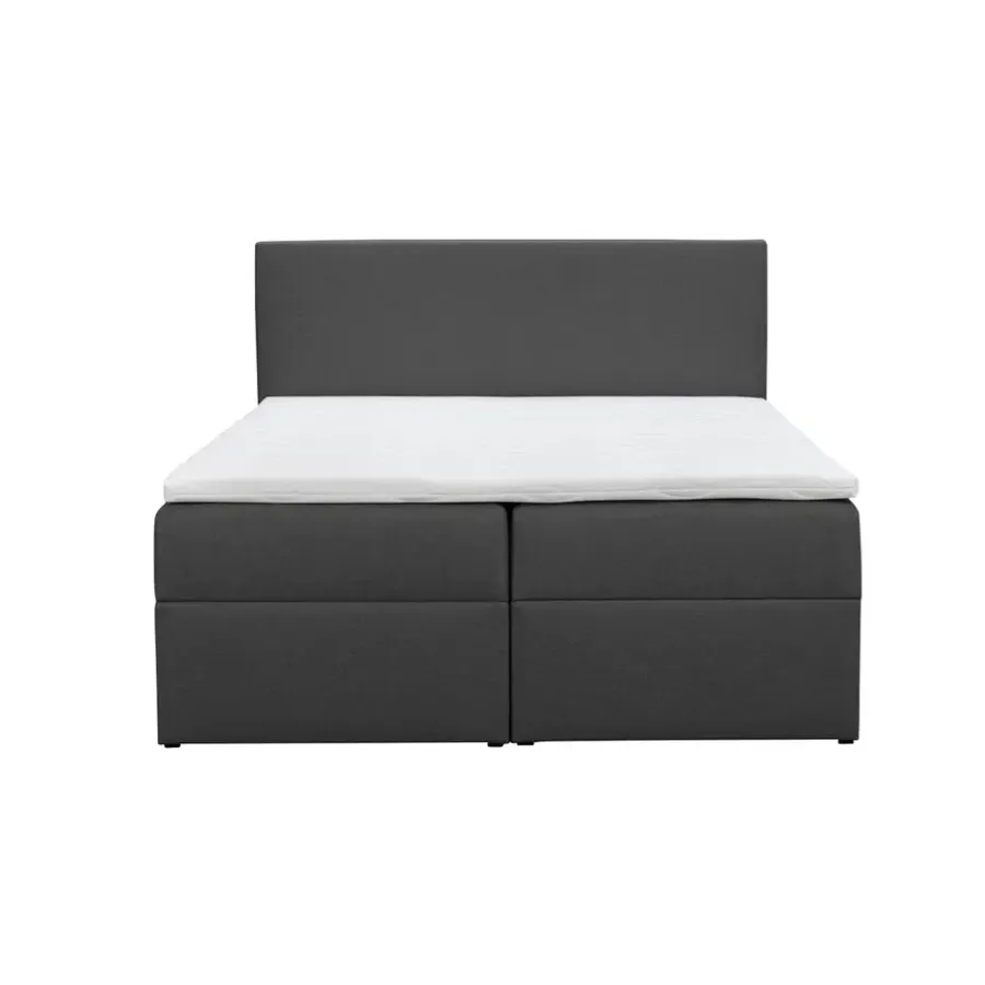 2-Persoons Boxsprings-Leen Bakker Boxcombinatie met opbergruimte Orebro 6-delig - antraciet - 180x200 cm