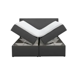 2-Persoons Boxsprings-Leen Bakker Boxcombinatie met opbergruimte Orebro 6-delig - antraciet - 180x200 cm
