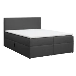 2-Persoons Boxsprings-Leen Bakker Boxcombinatie met opbergruimte Orebro 6-delig - antraciet - 180x200 cm