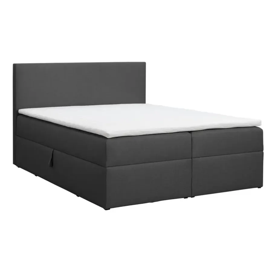 2-Persoons Boxsprings-Leen Bakker Boxcombinatie met opbergruimte Orebro 6-delig - antraciet - 180x200 cm