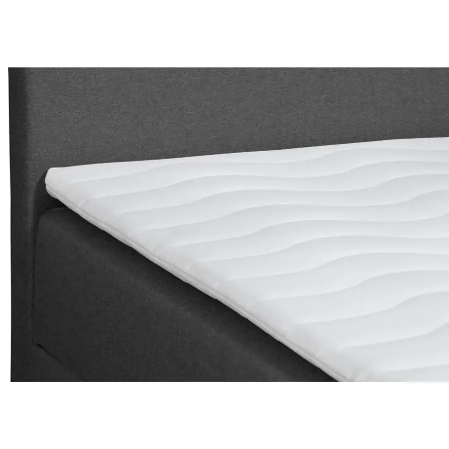 2-Persoons Boxsprings-Leen Bakker Boxcombinatie met opbergruimte Orebro 6-delig - antraciet - 180x200 cm