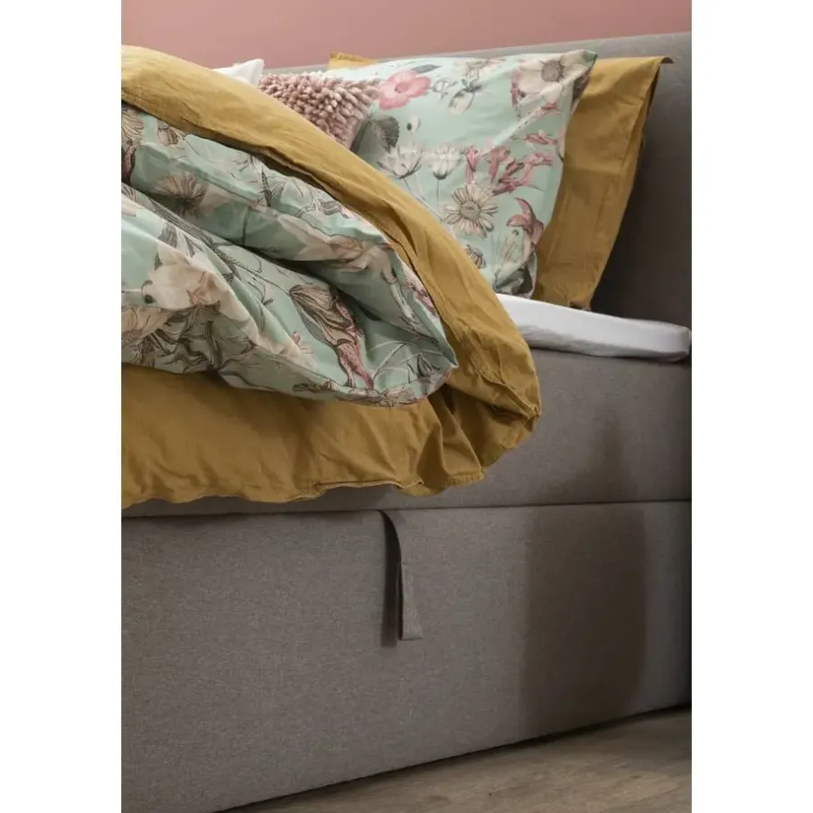 2-Persoons Boxsprings-Leen Bakker Boxcombinatie met opbergruimte Orebro 6-delig - taupe - 180x200 cm