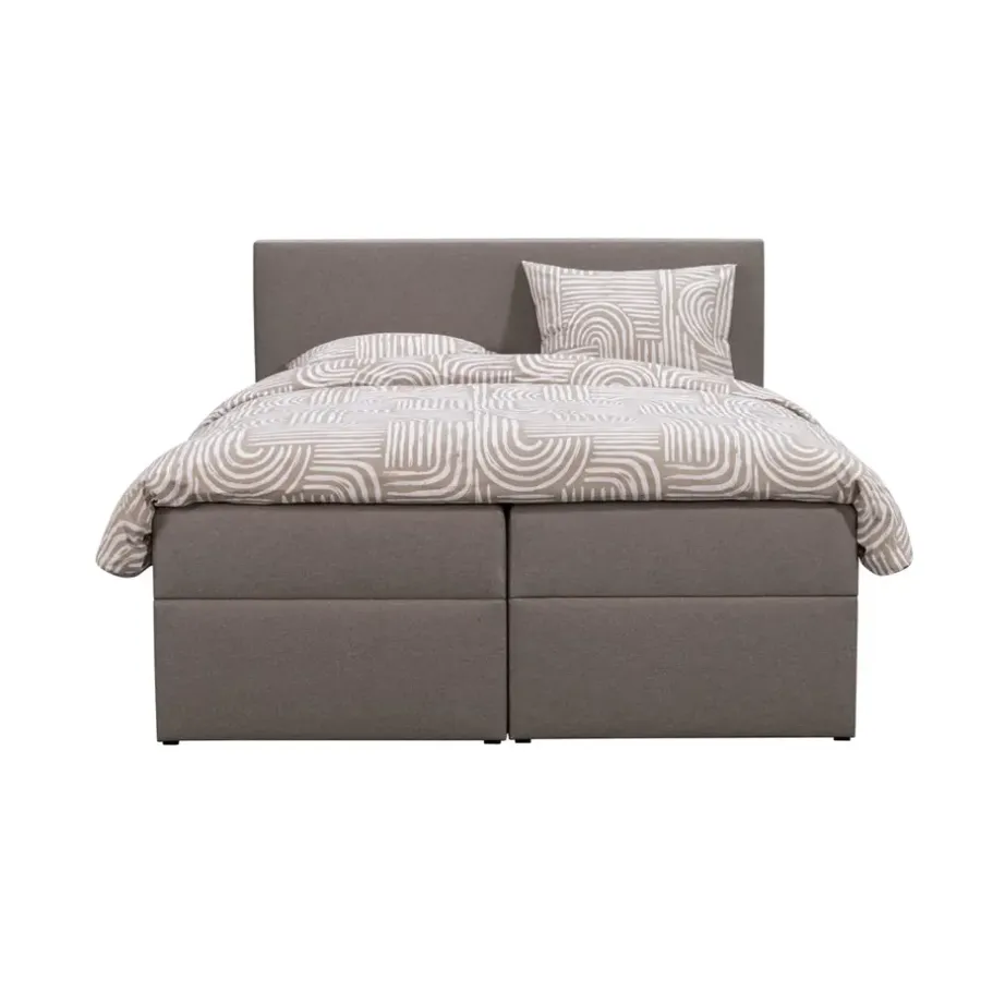 2-Persoons Boxsprings-Leen Bakker Boxcombinatie met opbergruimte Orebro 6-delig - taupe - 180x200 cm