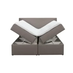 2-Persoons Boxsprings-Leen Bakker Boxcombinatie met opbergruimte Orebro 6-delig - taupe - 180x200 cm