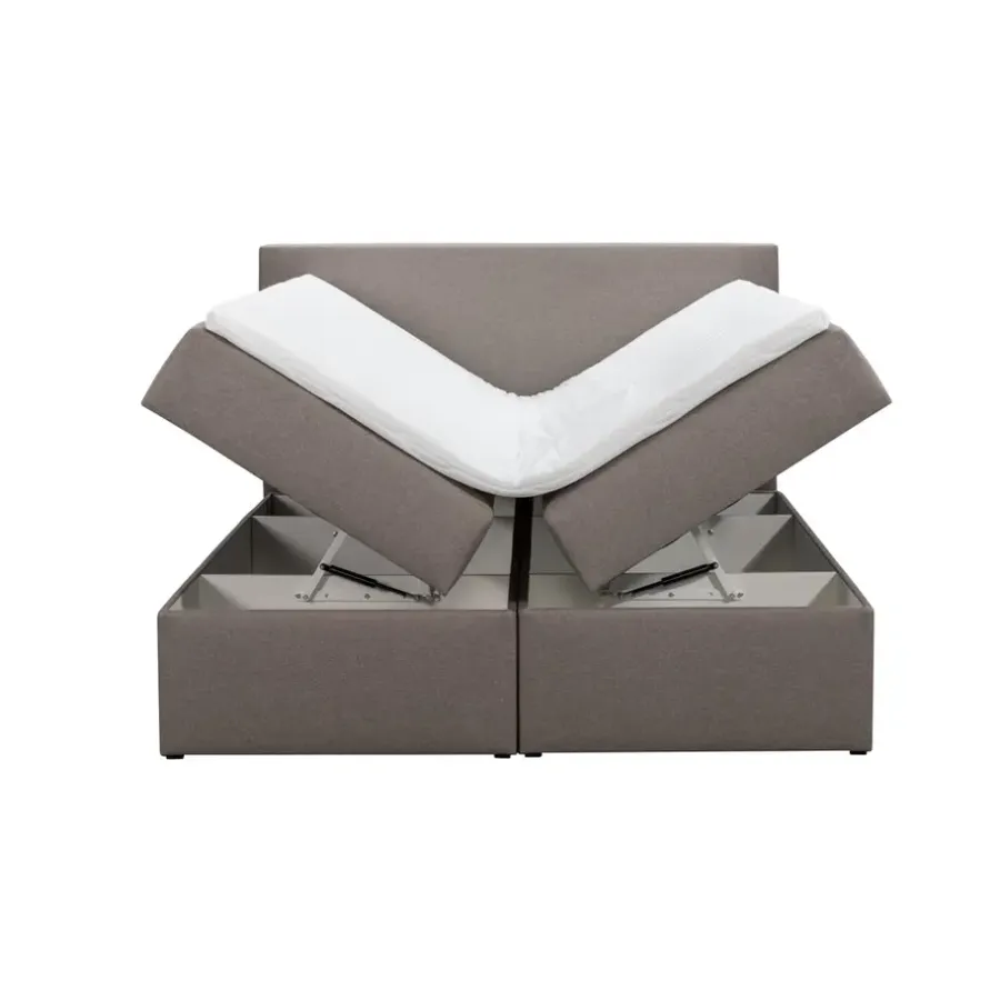 2-Persoons Boxsprings-Leen Bakker Boxcombinatie met opbergruimte Orebro 6-delig - taupe - 180x200 cm