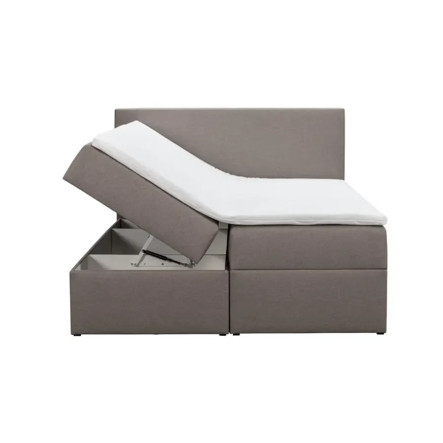 2-Persoons Boxsprings-Leen Bakker Boxcombinatie met opbergruimte Orebro 6-delig - taupe - 180x200 cm