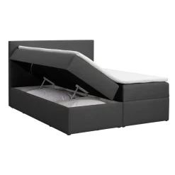 2-Persoons Boxsprings-Leen Bakker Boxcombinatie met opbergruimte Orebro 6-delig - antraciet - 140x200 cm