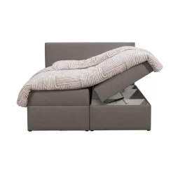 2-Persoons Boxsprings-Leen Bakker Boxcombinatie met opbergruimte Orebro 6-delig - taupe - 140x200 cm
